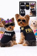 Sevyn & Hevyn 4 Pieces Dog Shirts for Small Dogs Dog Shirts Dog Tshirt Puppy Clothes for Small Dogs Yorkie Clothes Chihuahua Clothes Black Security Shirt （Small）