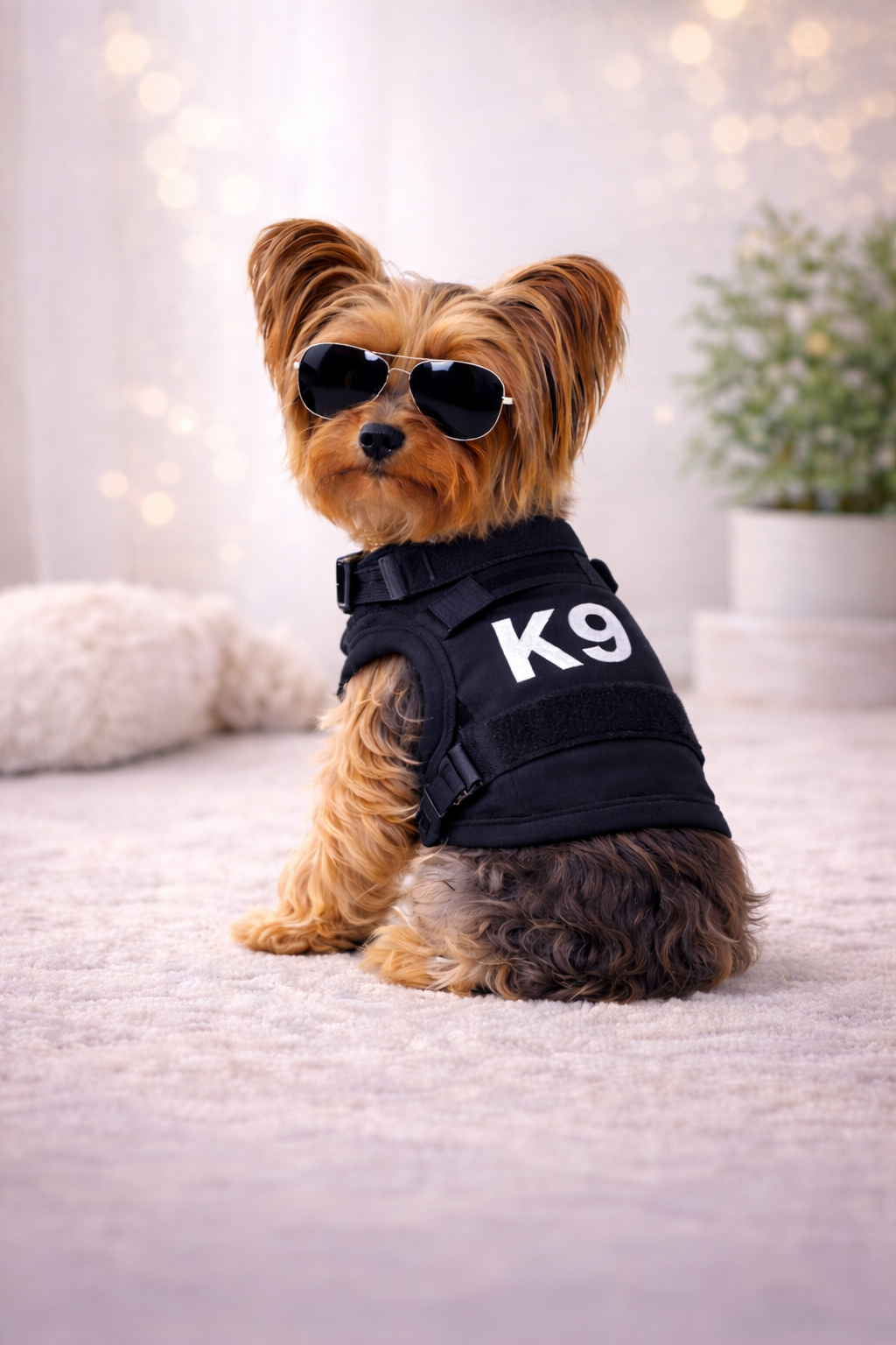 Sevyn & Hevyn 4 Pieces Dog Shirts for Small Dogs Dog Shirts Dog Tshirt Puppy Clothes for Small Dogs Yorkie Clothes Chihuahua Clothes Black Security Shirt （Small）