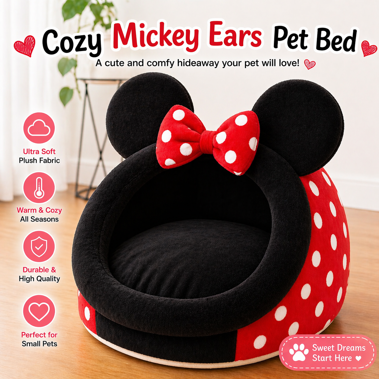 Sevyn & Hevyn New Cartoon Cute Four Seasons Pet Bed with PP Cotton