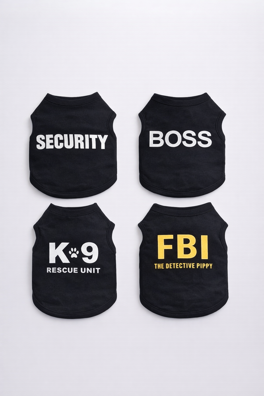 Sevyn & Hevyn 4 Pieces Dog Shirts for Small Dogs Dog Shirts Dog Tshirt Puppy Clothes for Small Dogs Yorkie Clothes Chihuahua Clothes Black Security Shirt （Small）