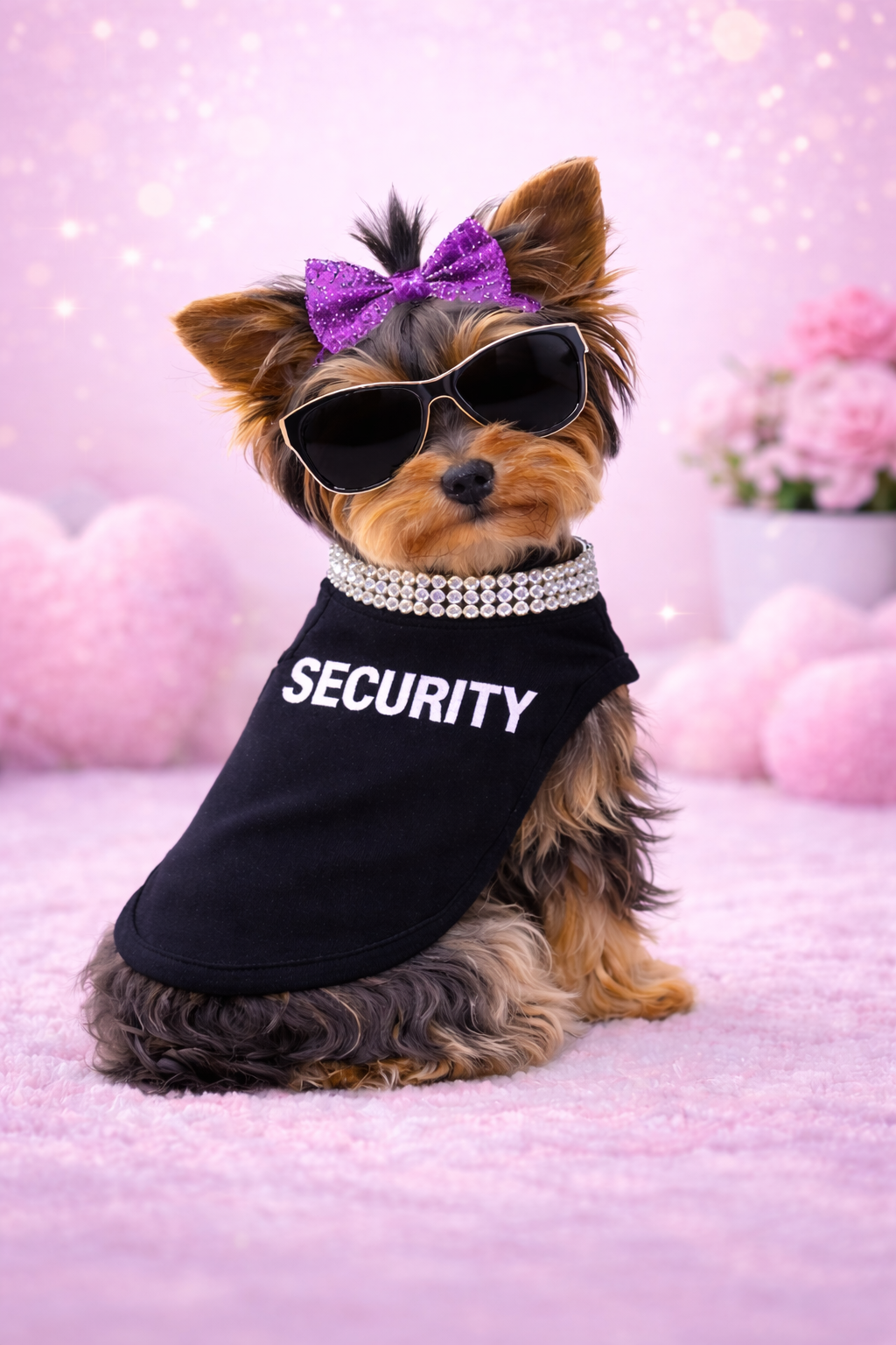 Sevyn & Hevyn 4 Pieces Dog Shirts for Small Dogs Dog Shirts Dog Tshirt Puppy Clothes for Small Dogs Yorkie Clothes Chihuahua Clothes Black Security Shirt （Small）